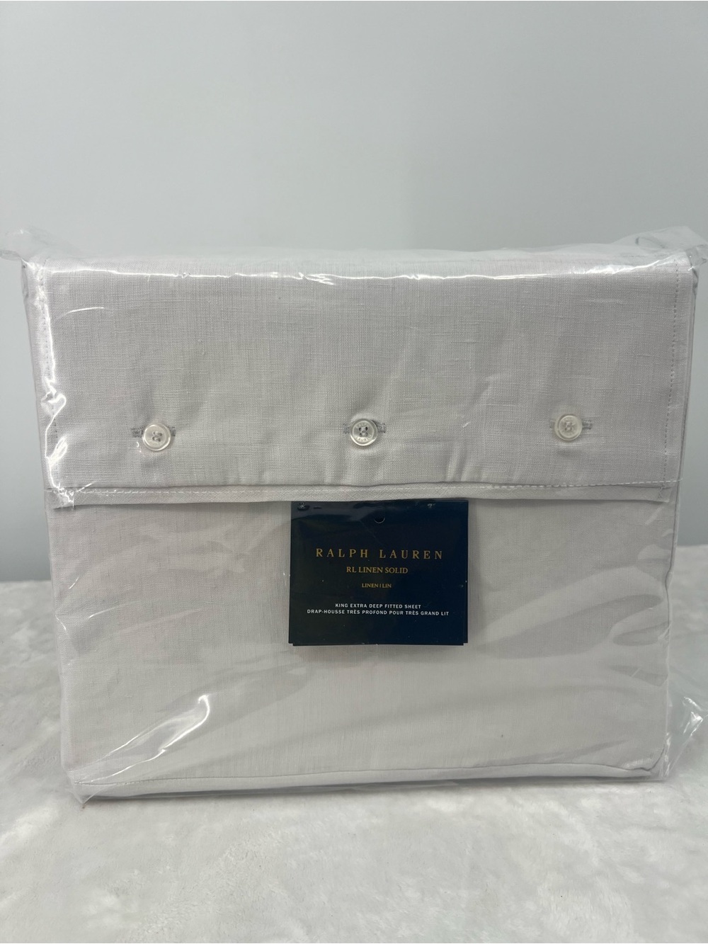 Ralph Lauren Linen Solid King Fitted Sheet